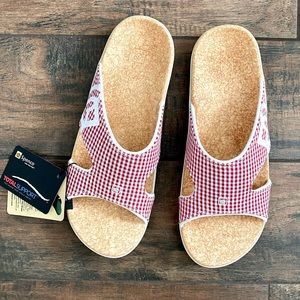 Spenco NWT Kholo Sandals Red White  Gingham Sz 11